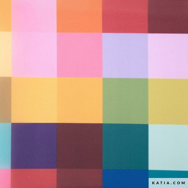 Polyesterstoff Fabric Multicolor Karomuster